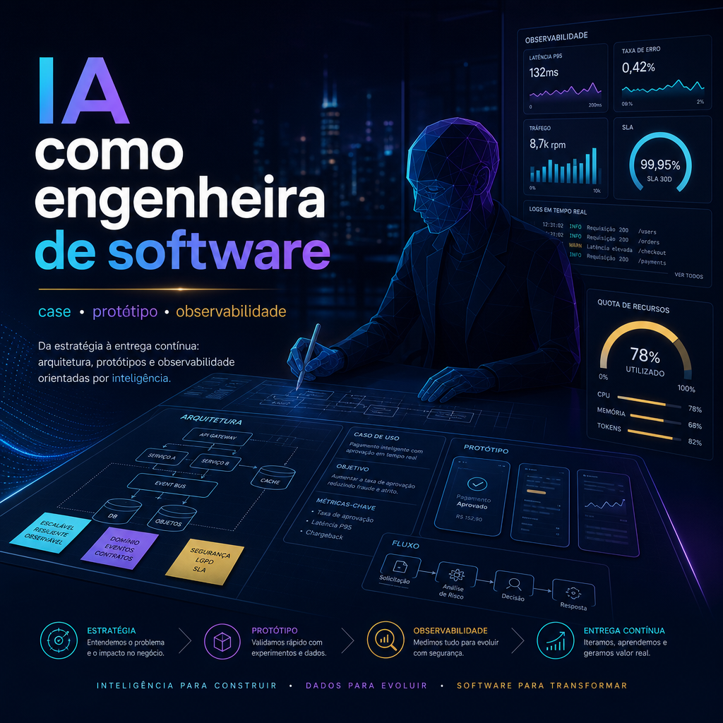IA como engenheiro de software da firma: case, protótipo e observabilidade